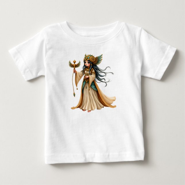 Camiseta Sacerdotisa Celestial da Pirâmide Dourada. (Frente)