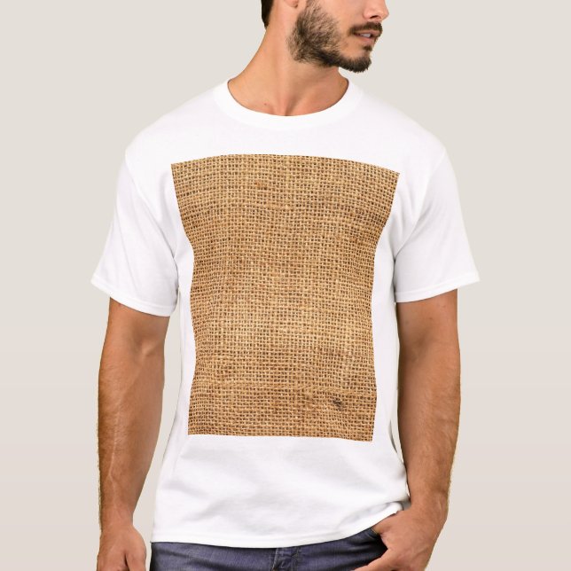 Camiseta Saco Brown Burlap: Fundo do Véu Texturizado (Frente)