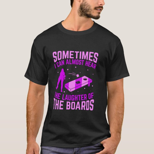 Camiseta Saco de Bean Engraçado Mulheres Cornhole Corn Hole (Frente)