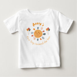 Camiseta Saco de Brindes de Aniversário Boho Primeira Volta