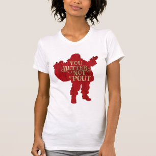Camiseta Saco de brinquedos de Papai Noel Vermelho e Dourad
