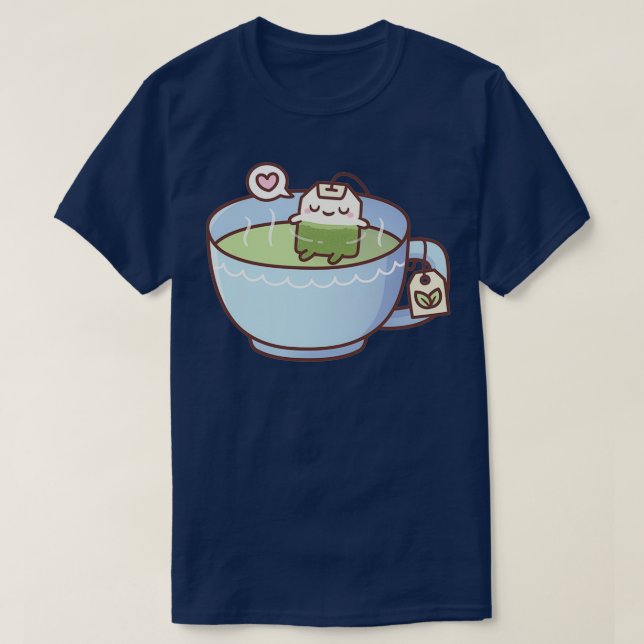 Camiseta Saco De Chá Cortado No Teacup Relaxando O Chá (Frente do Design)