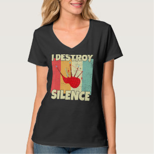 Camiseta Saco engraçado da gaita Instrumento Eu destruo o s