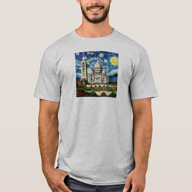 Camiseta Sacre-Coeur Paris France Starry Night (Frente)