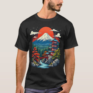 Camiseta Sacred Mount Fuji Minka Art Tee Japonês