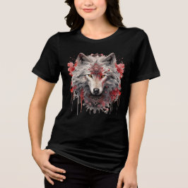 Camiseta Sacred White Wolf – Ornate Red Mystic Art