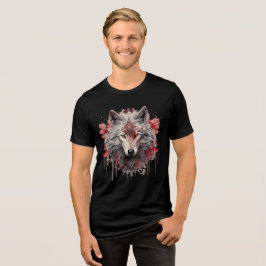 Camiseta Sacred White Wolf – Ornate Red Mystic Art