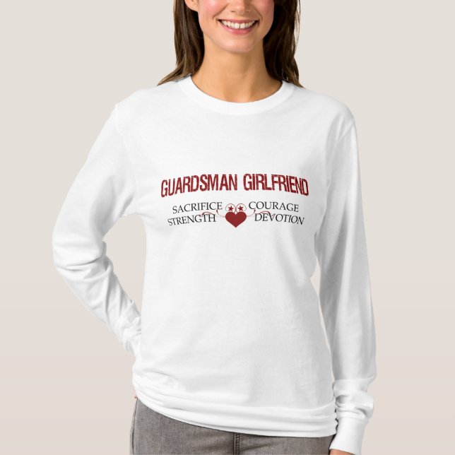 Camiseta Sacrifício do namorada da guarda, força, coragem (Frente)