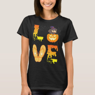 Camiseta Sacudir da Lua Aranha-Pumpkin Amor Dachshund H