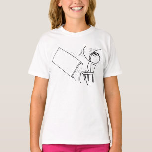 Camiseta Sacudir da mesa que lança a cara Meme da raiva