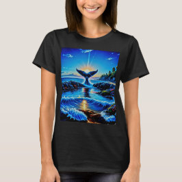 Camiseta Sacudir do Sol da Cauda da Baleia