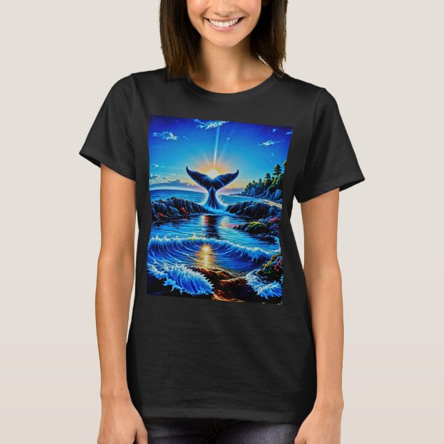 Camiseta Sacudir do Sol da Cauda da Baleia (Frente)