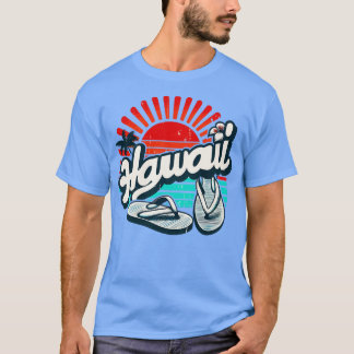 Camiseta Sacudir Hawaii Oahu Sandals Summer Beach Retro T