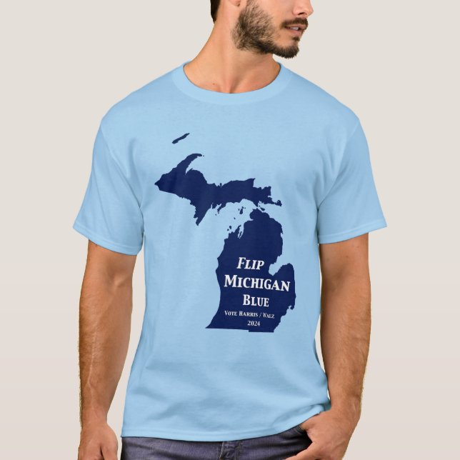 Camiseta Sacudir Michigan Blue em 2024 (Frente)