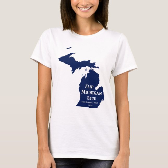 Camiseta Sacudir Michigan Blue em 2024 (Frente)