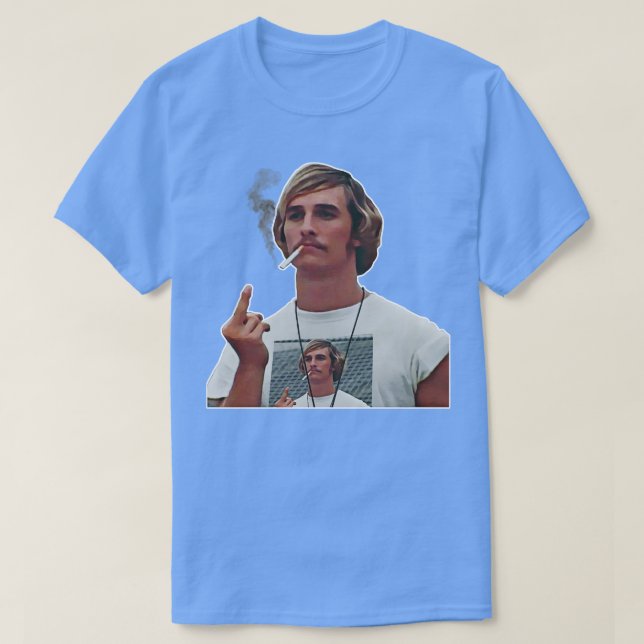 Camiseta Sacudir Wooderson Vestindo Sacudir Wooderson (Frente do Design)