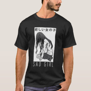 Camiseta Sad Girl Anime Aestética Vaporwave Japonês Otaku