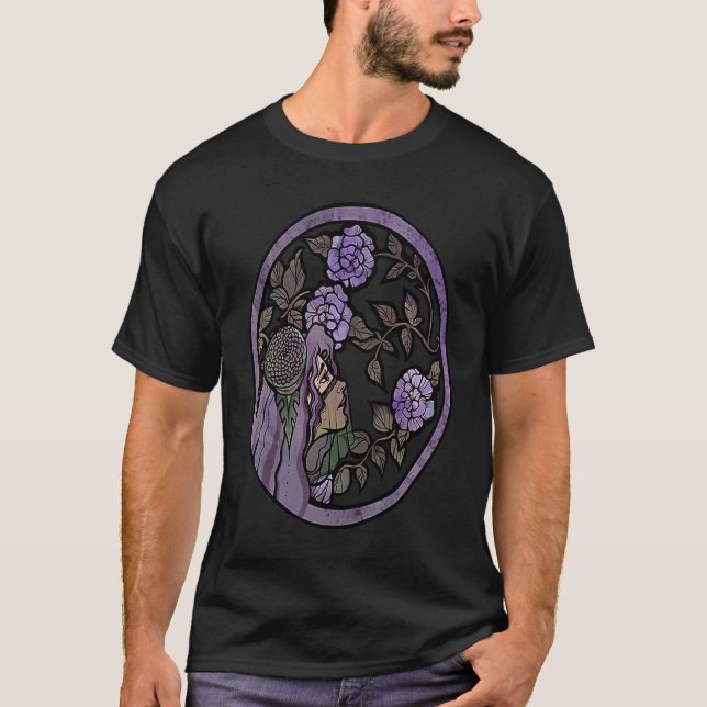 Camiseta Sad Goddess Purple Roses artwork (Frente)