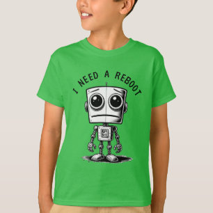 Camiseta Sad Robot - Preciso De Uma Reinicialização