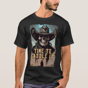 Camiseta Saddle Cowboy Dizendo Arte Selvagem da Ilustração