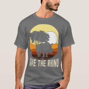 Camiseta Safari Ameaçado Salvar O Rinoceronte