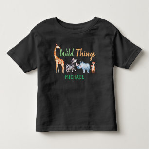 Camiseta Safari Animais Selvagens Coisas de Aniversário Per