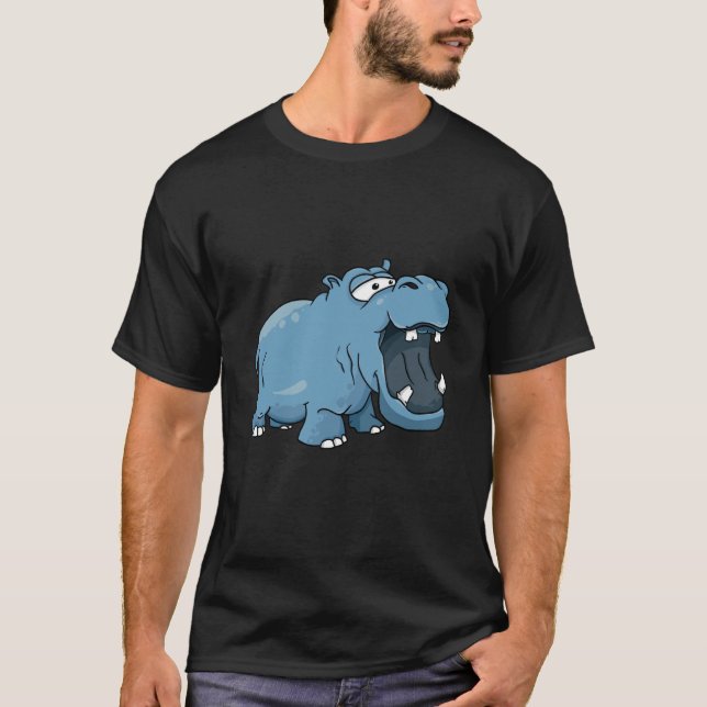 Camiseta Safari Animal Hippo Face para Crianças (Frente)