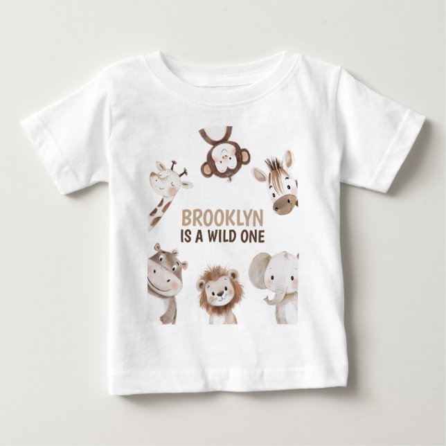 Camiseta Safari Animals 1st Birthday (Frente)