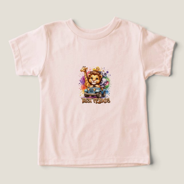 Camiseta Safari Baby T Shirt - Adorável Animal (Design frontal)