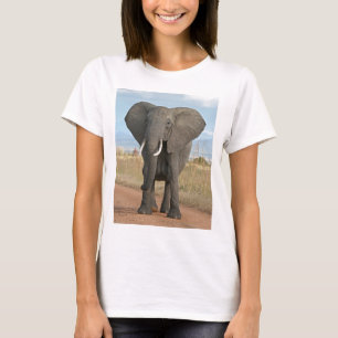 Camiseta Safári Destino de Animais da Selva Africana Elefan