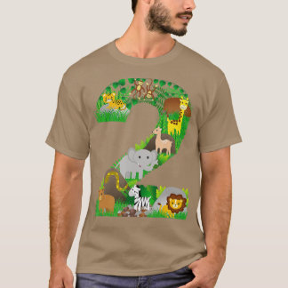 Camiseta Safari Jungle Zoo Animal Segundo Número de Anivers