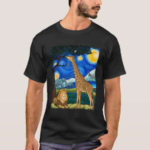 Camiseta Safari Night Starry Night Zoo Animal Art S