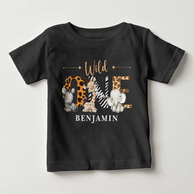 Camiseta Safari Selvagem Um Bebê (Frente)