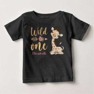 Camiseta Safari Selvagem Um Bebê Garota primeiro aniversari