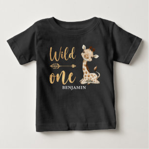 Camiseta Safari Selvagem Um Bebê primeiro aniversario Beb