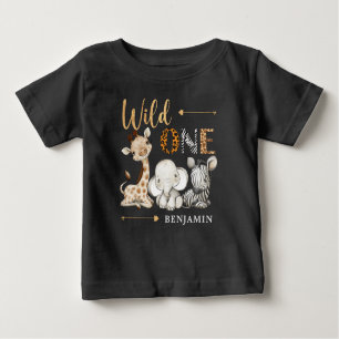 Camiseta Safari Selvagem Um primeiro aniversario De Bebês