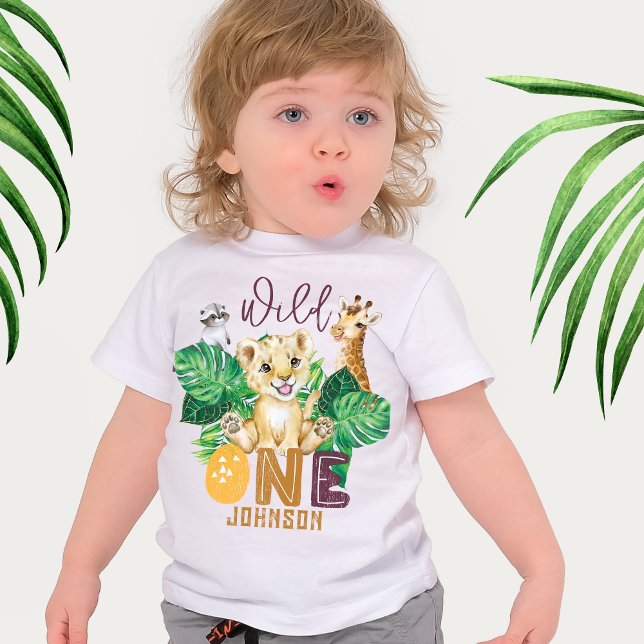 Camiseta Safari Wild One Animal Jungle Photo primeiro anive (Criador carregado)