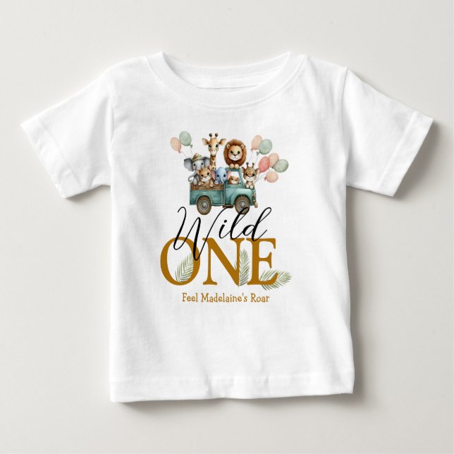 Camiseta Safari Wild One First Birthday (Frente)