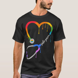 Camiseta Safe Person, Heart Stethoscope, Nurse CNA Doctor, 