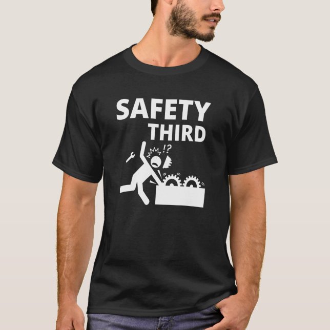 Camiseta Safety Third  Construction Gears Work Accident Mac (Frente)