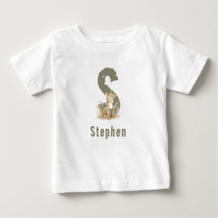Camiseta Sage Green Giraffe Monograma & Nome