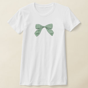Camiseta Sage Green Xadrez Arco Elegante Mãe