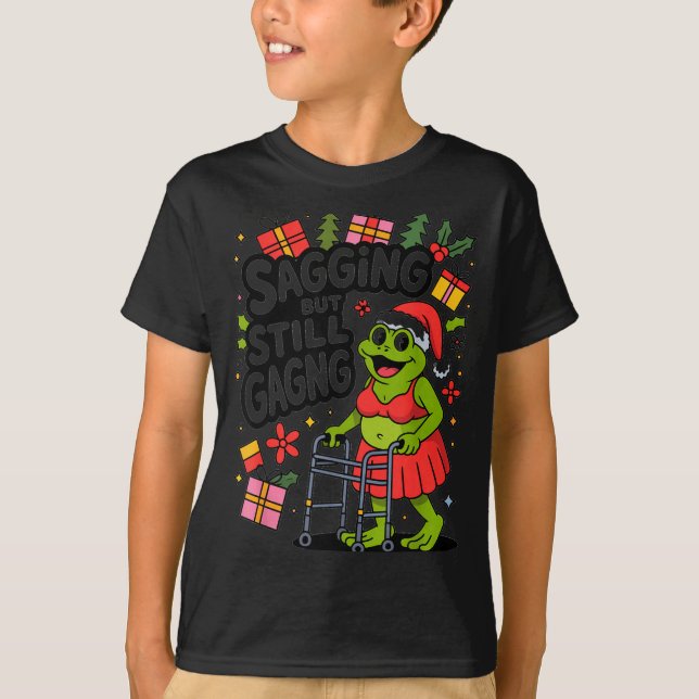 Camiseta Sagging But Still Gagging Funny Christmas Frog Hol (Frente)
