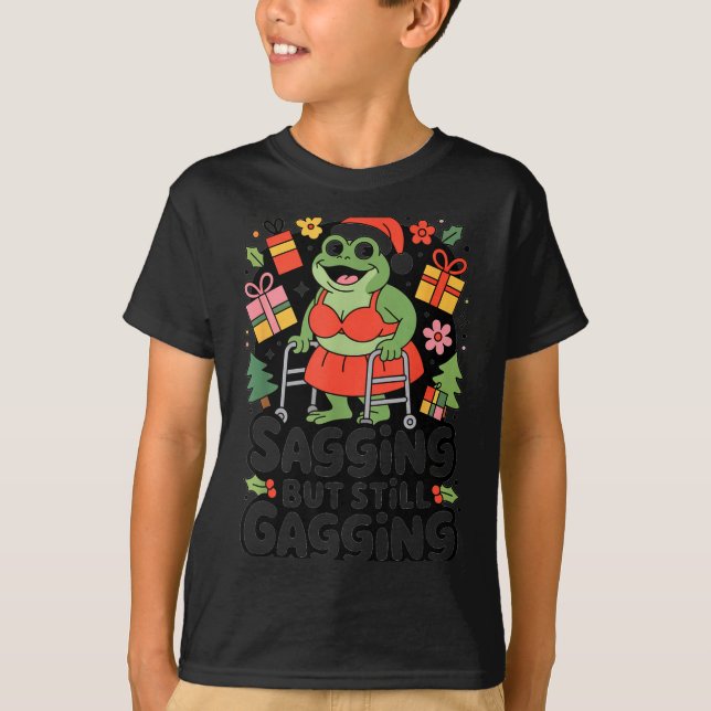 Camiseta Sagging But Still Gagging Funny Christmas Frog Hol (Frente)