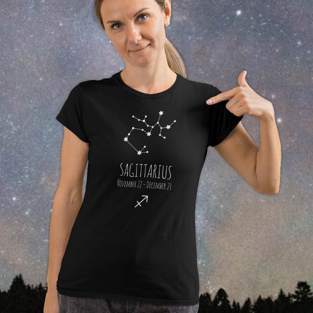Camiseta Saggitarius | Constelação Zodiac Personalizada (Criador carregado)