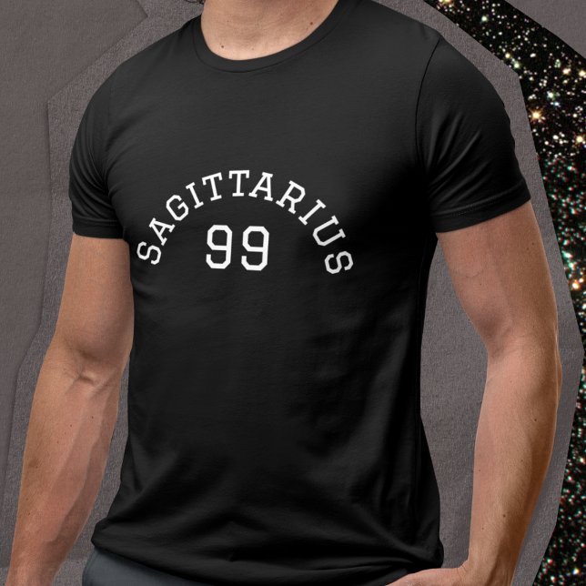 Camiseta Sagitário | Aniversário Negro (Criador carregado)