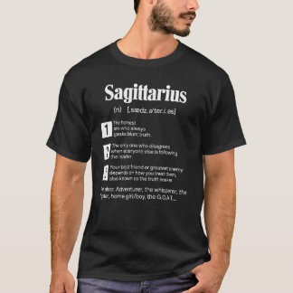 Camiseta Sagitário Definição Engraçado