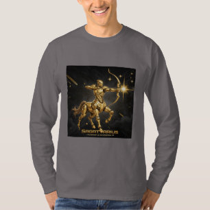 Camiseta Sagitário do Centauro Cibernético Dourado