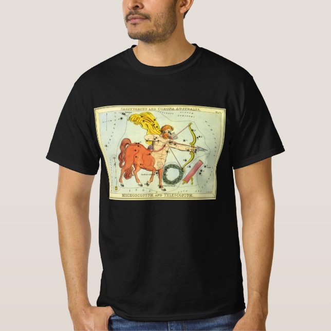 Camiseta Sagitário, Espelho da Constelação de Vintage Urani (Frente)