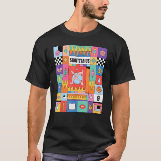 Camiseta Sagitário Horoscópio Abstrato Zodiac Símbolo Místi